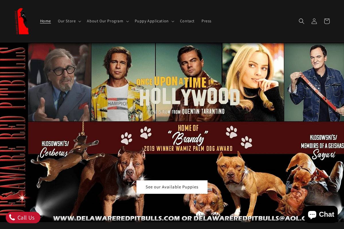 delawareredpitbulls.com homepage screenshot