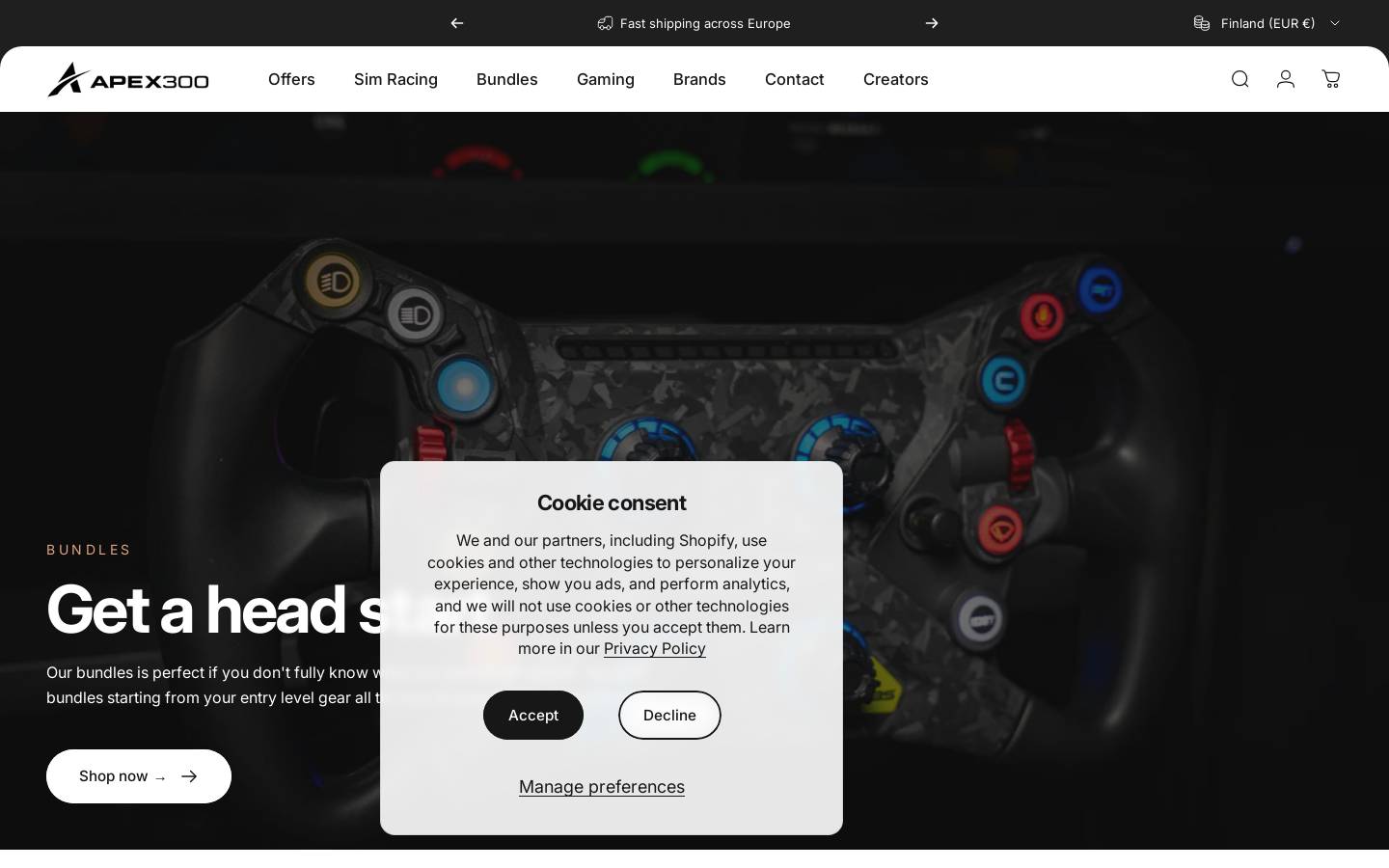 Apex300 homepage screenshot