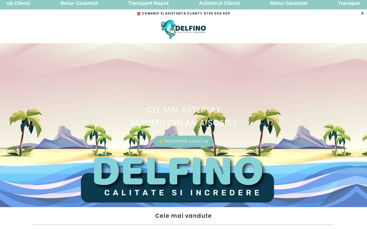 Delfino homepage screenshot