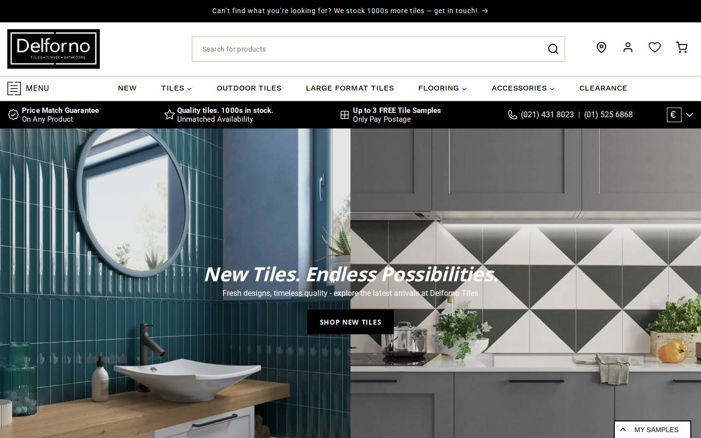 Delforno Tiles homepage screenshot