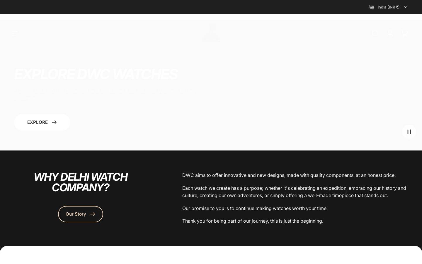 delhiwatchcompany.com homepage screenshot
