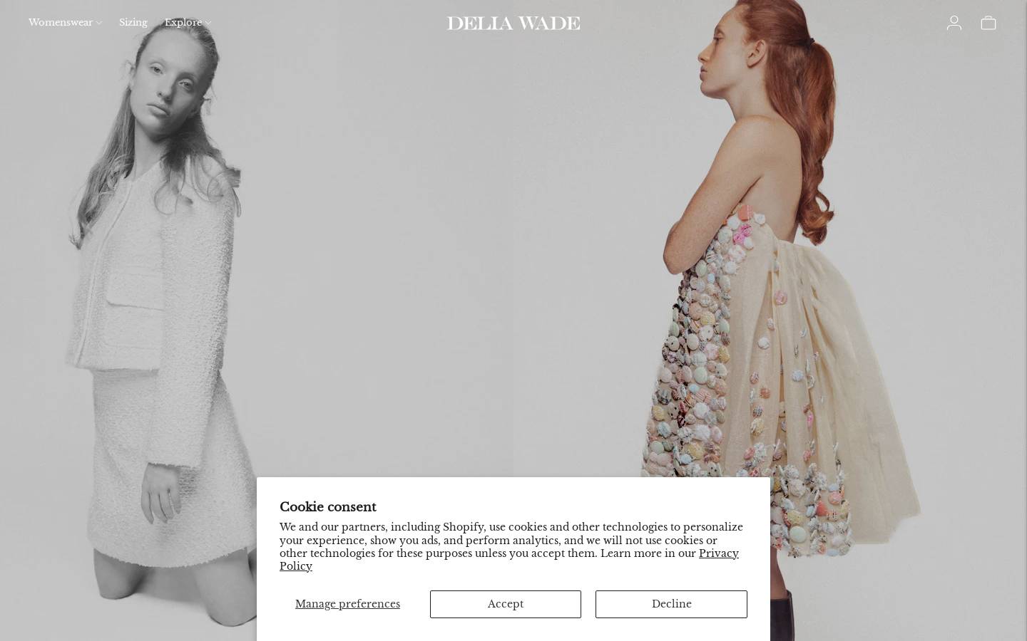 deliawade.com homepage screenshot