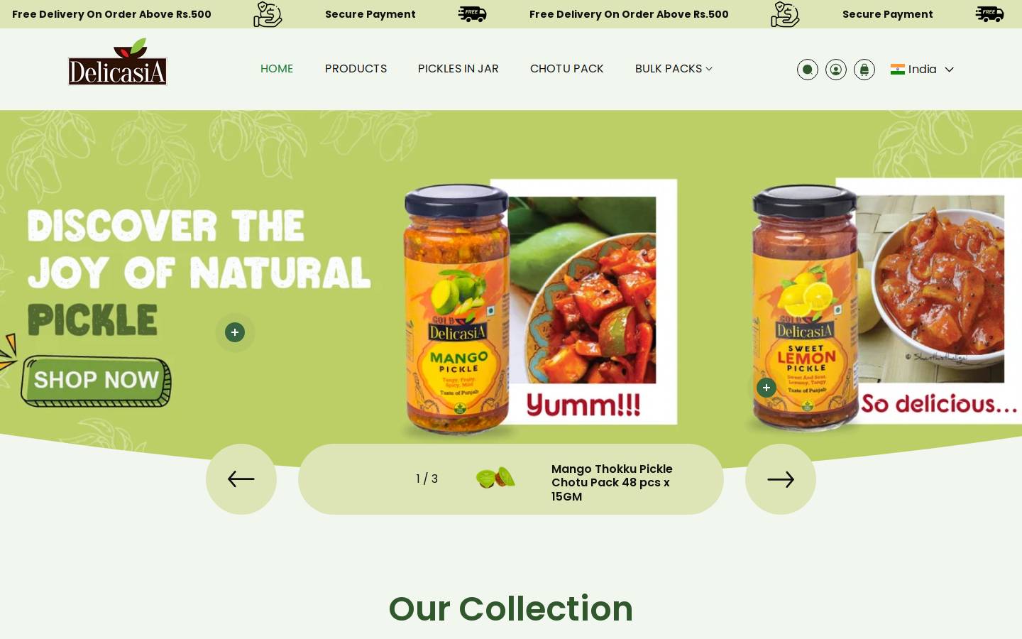 delicasia.in homepage screenshot