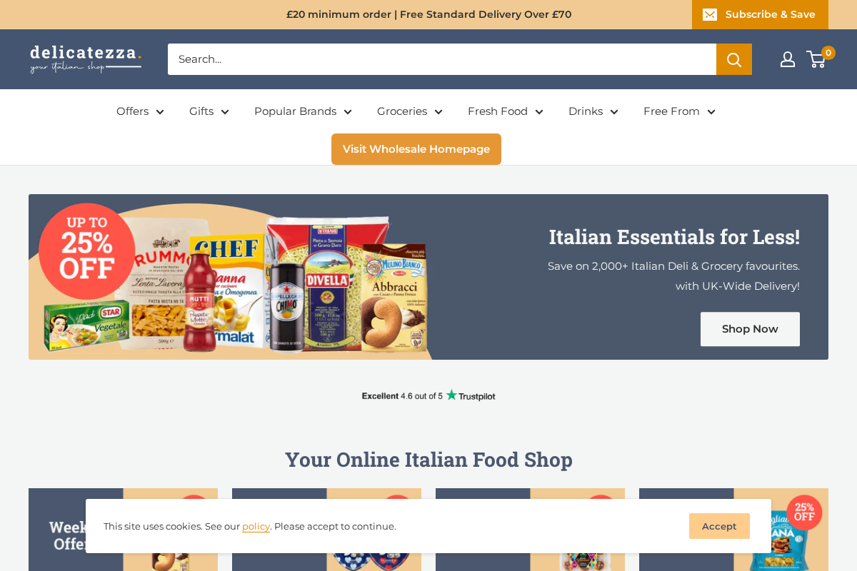 Delicatezza homepage screenshot