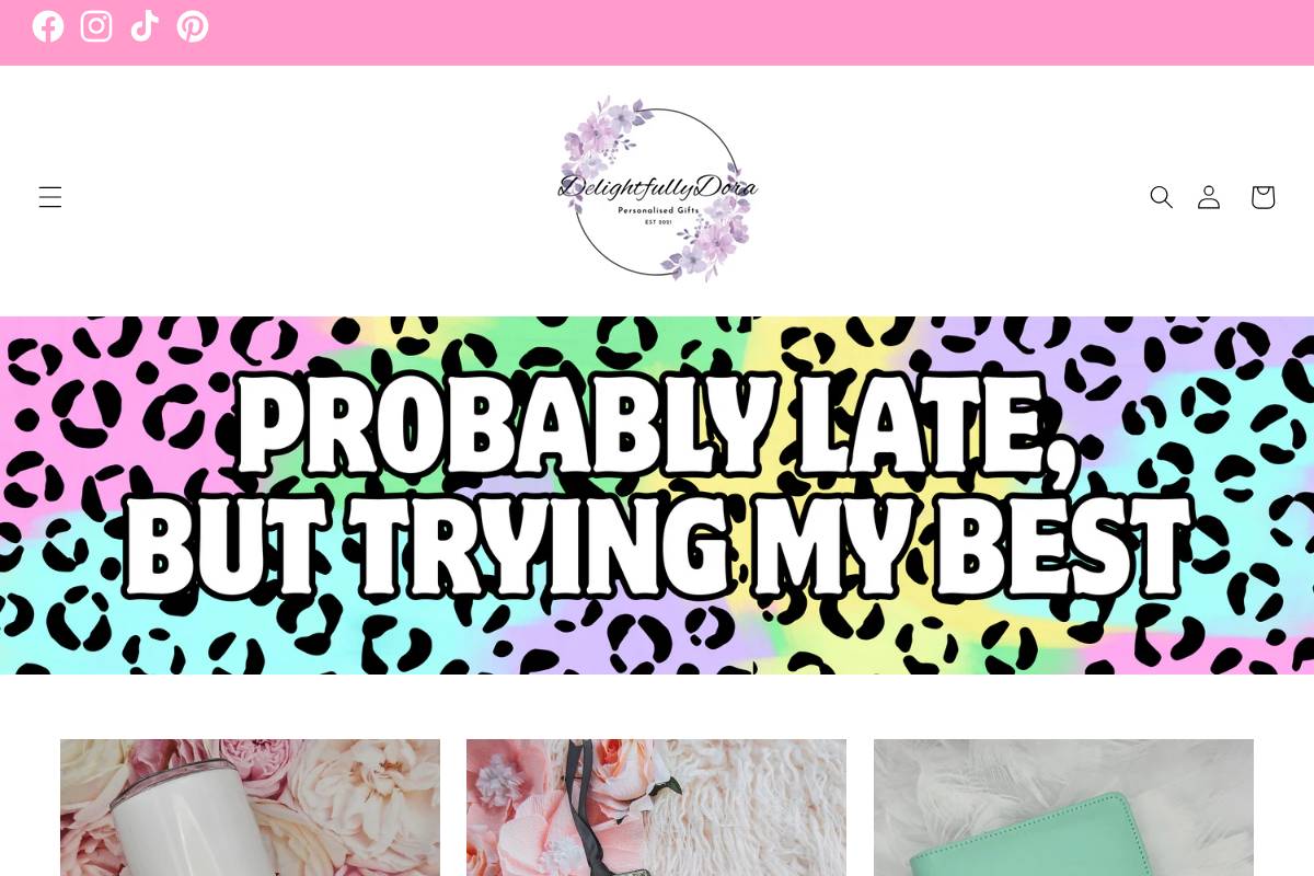 delightfullydora.com homepage screenshot