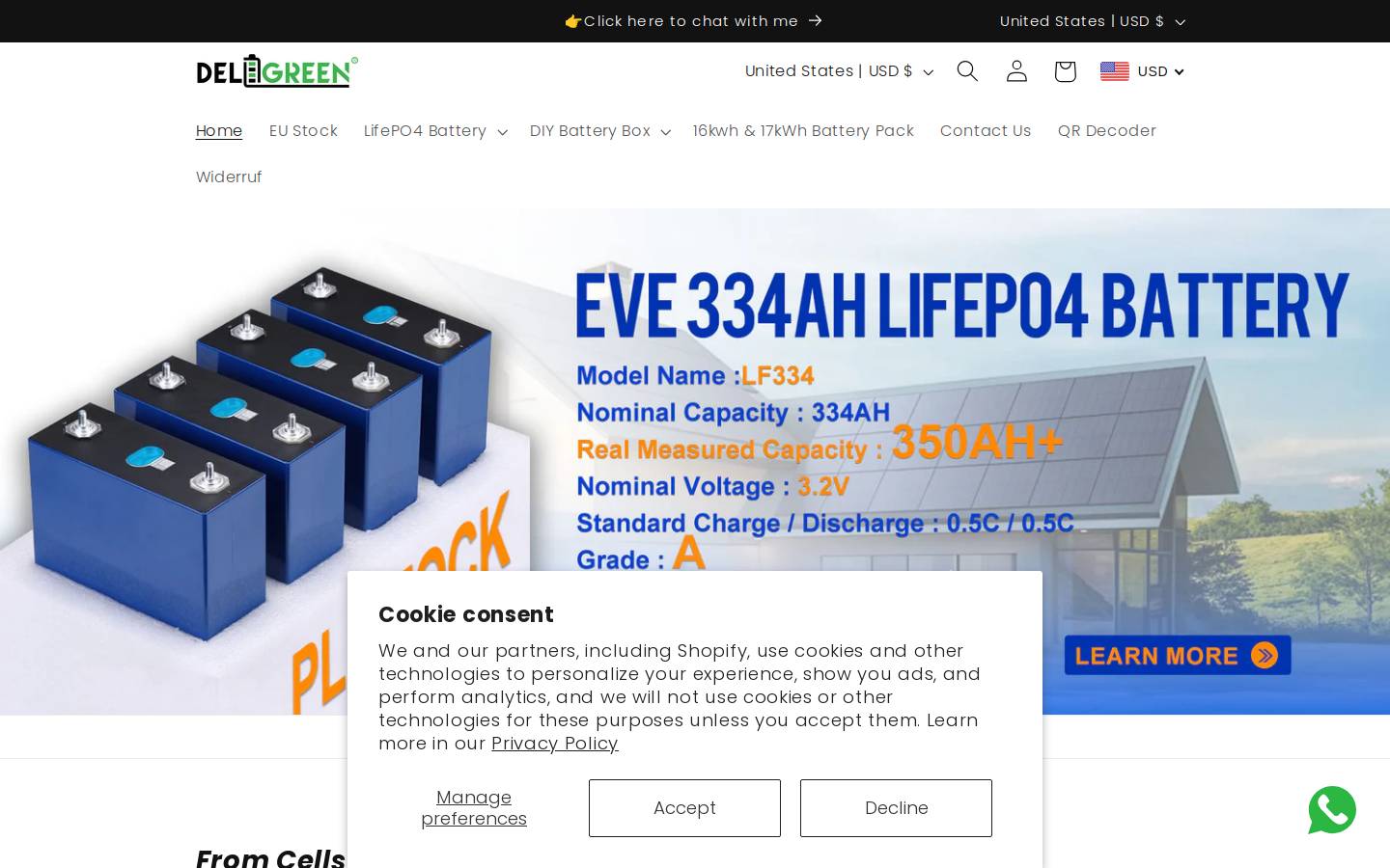 deligreenbattery.com homepage screenshot