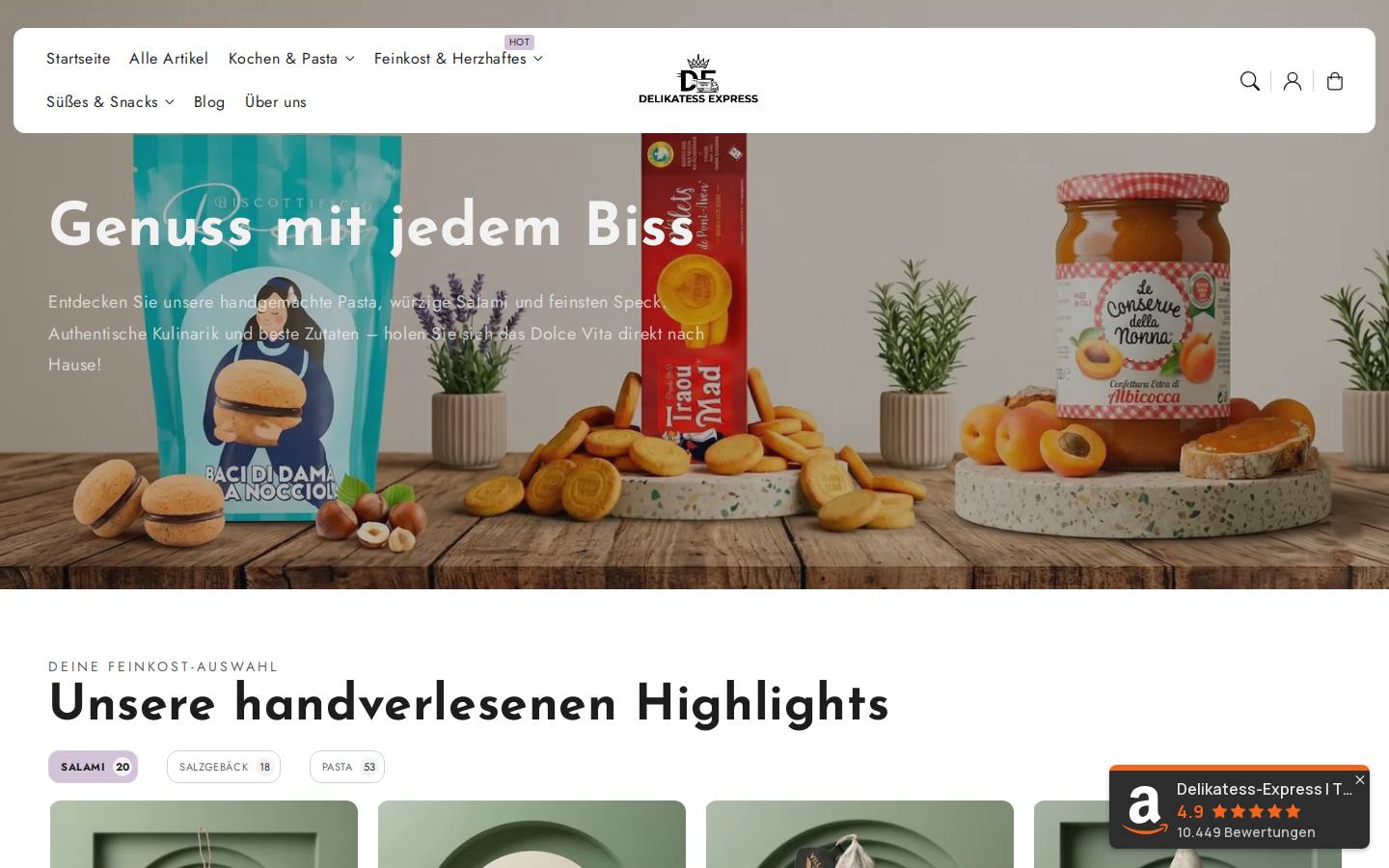 delikatess-express.de homepage screenshot