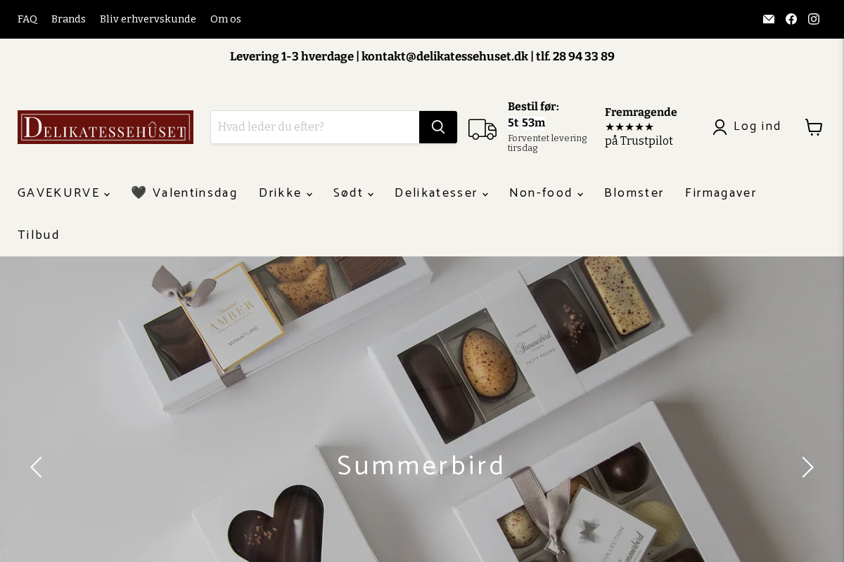 Delikatessehuset homepage screenshot