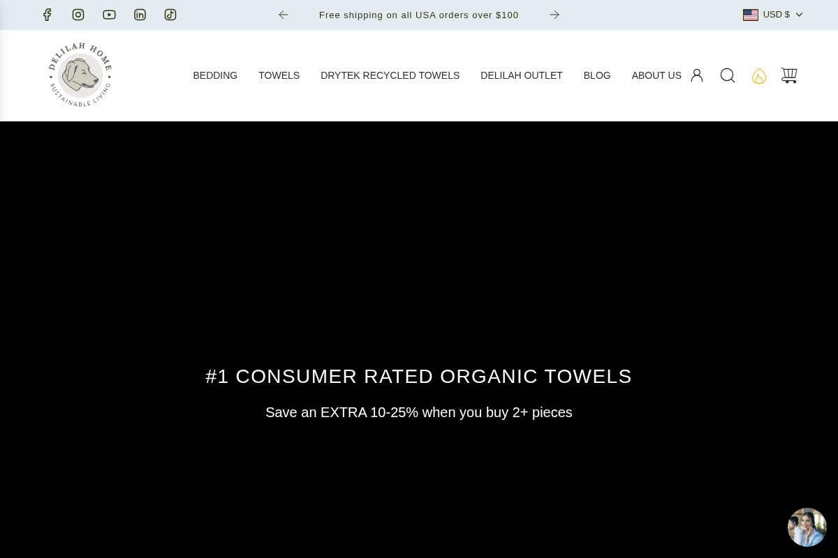 Delilah Home homepage screenshot
