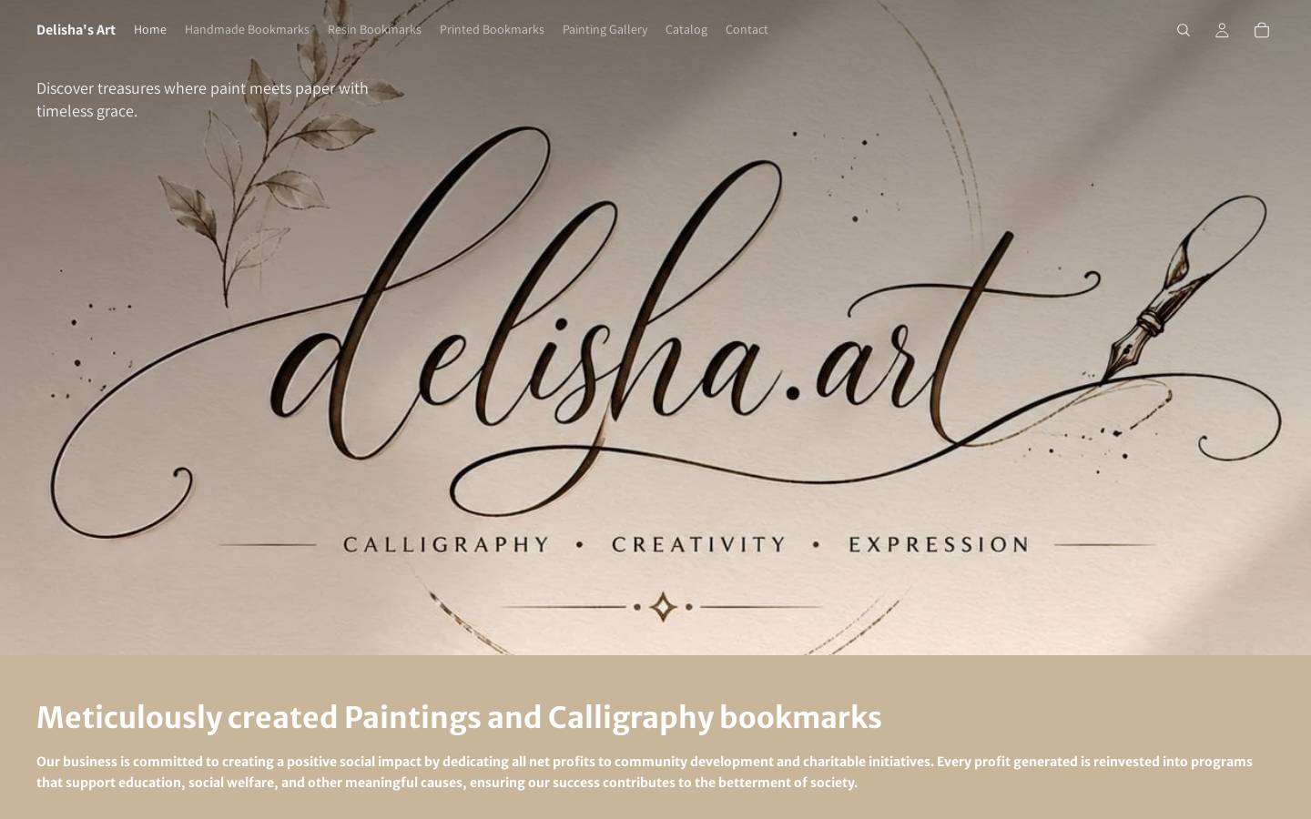 delisha.art homepage screenshot