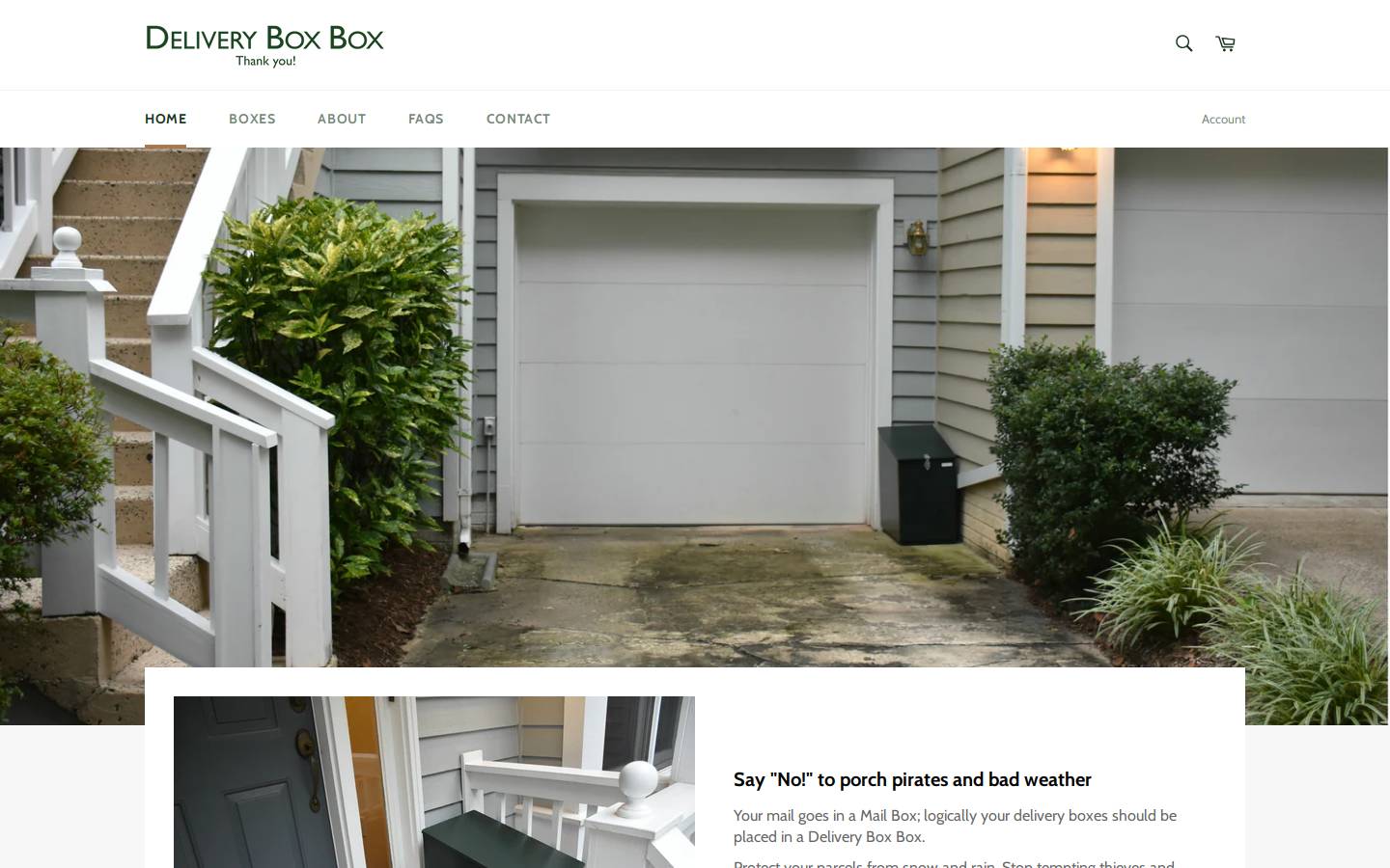 deliveryboxbox.com homepage screenshot