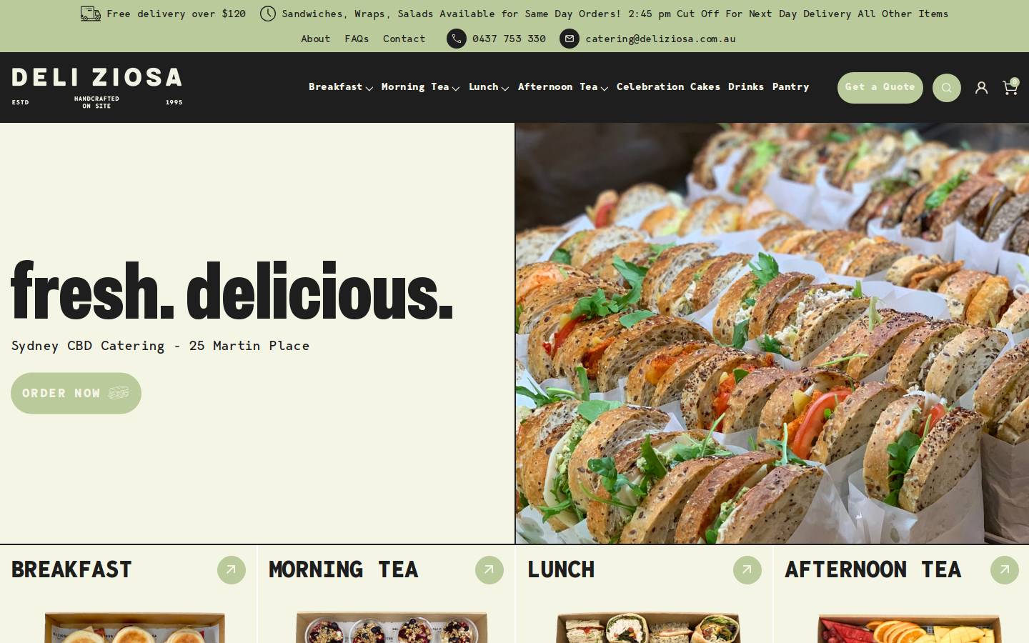 deliziosa.com.au homepage screenshot