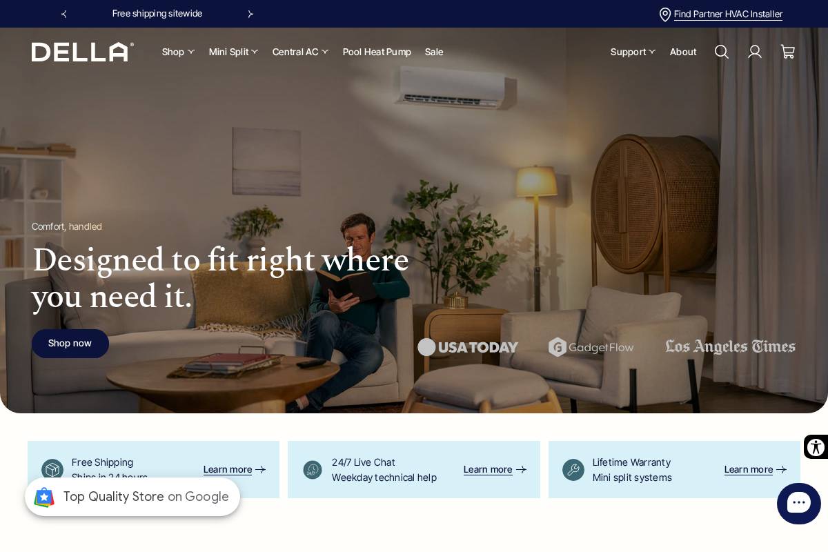 dellahome.com homepage screenshot