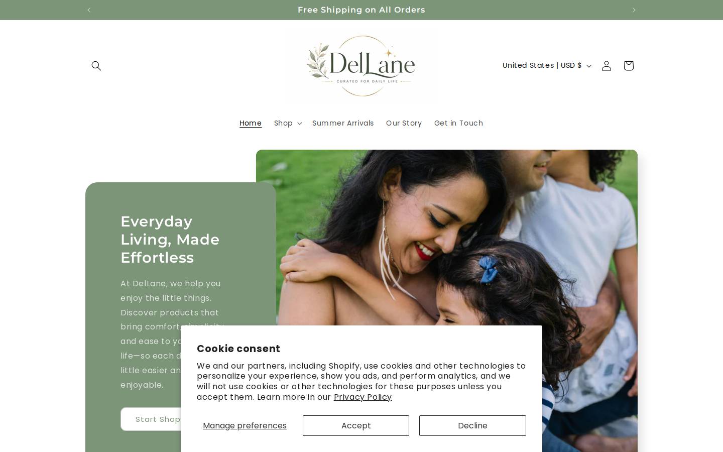 dellaneco.com homepage screenshot