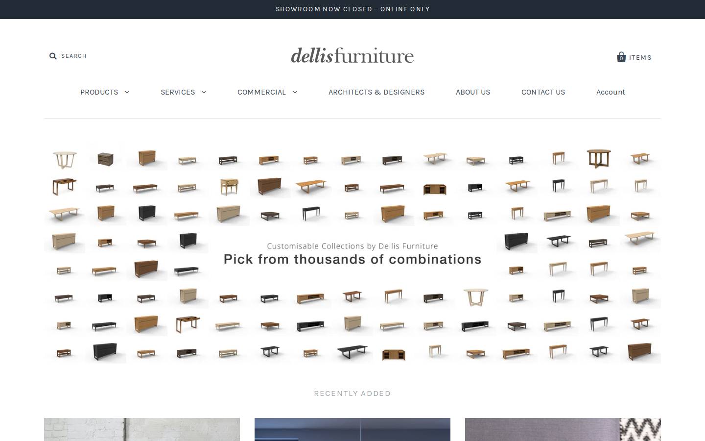 dellisfurniture.com homepage screenshot