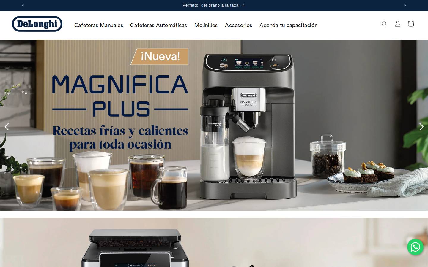 De'Longhi homepage screenshot