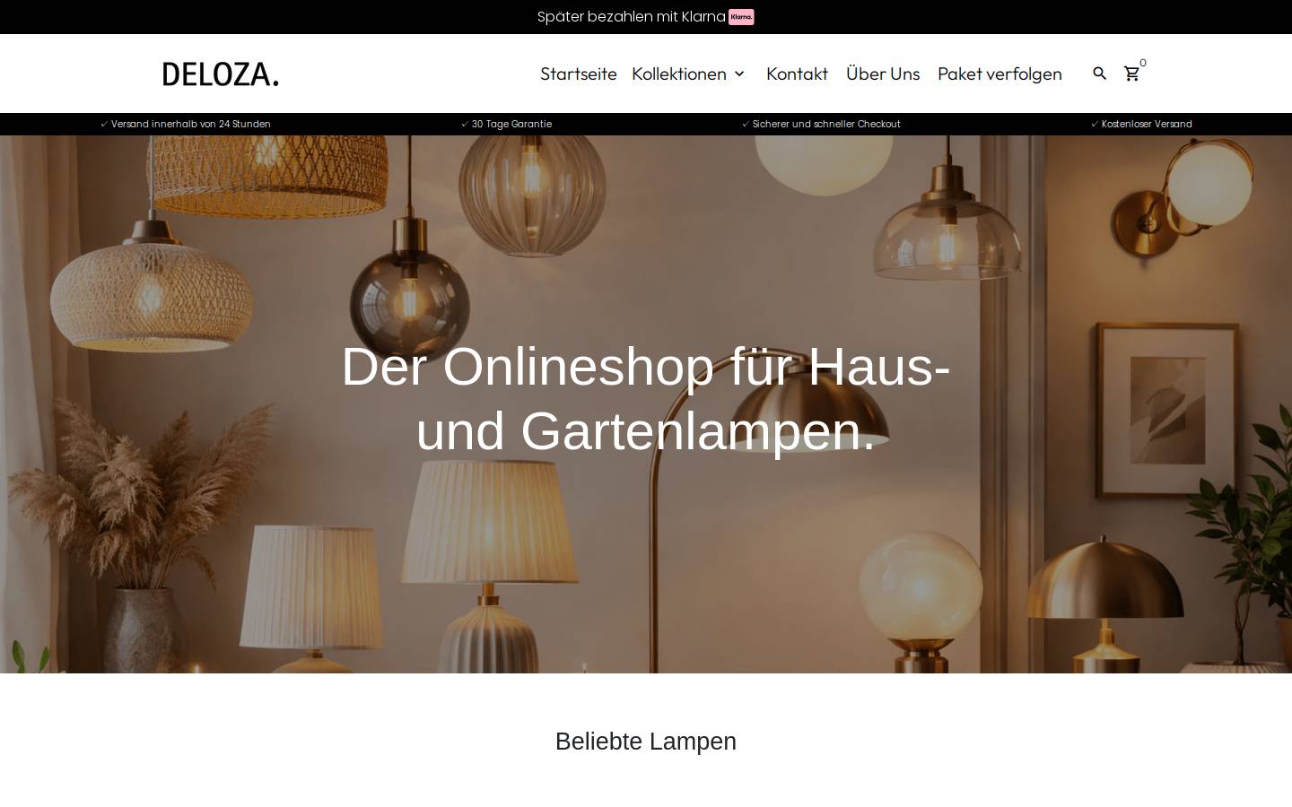 Deloza homepage screenshot