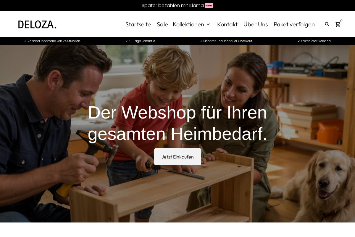 delozastore.de homepage screenshot