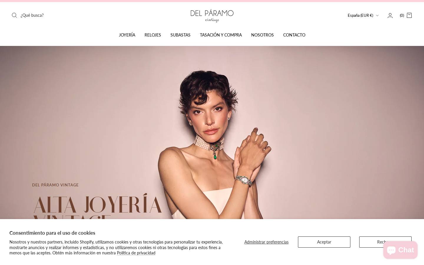 delparamovintage.com homepage screenshot