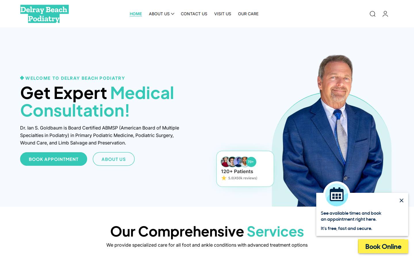 delraybeachpodiatry.com homepage screenshot