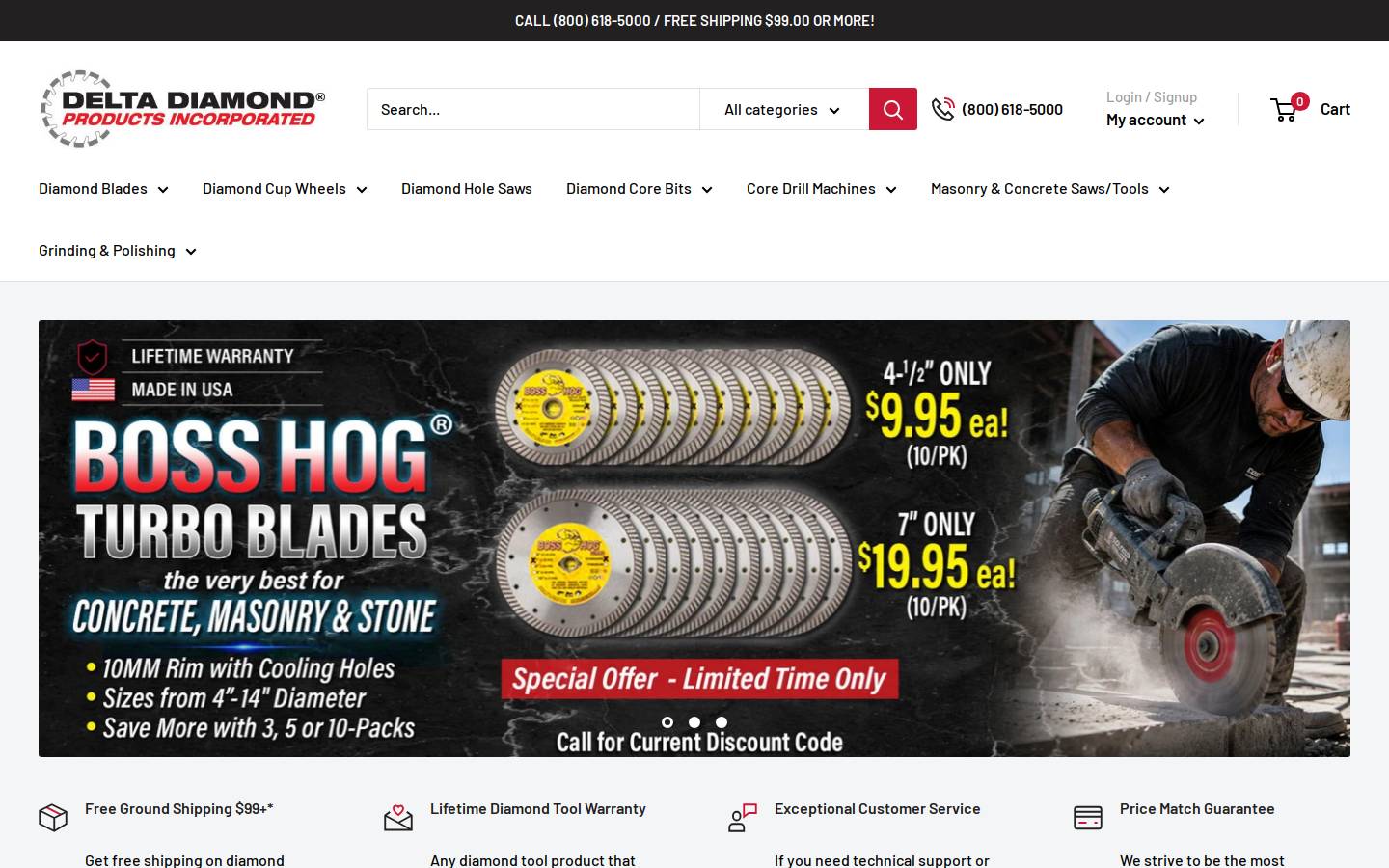 deltadiamond.com homepage screenshot