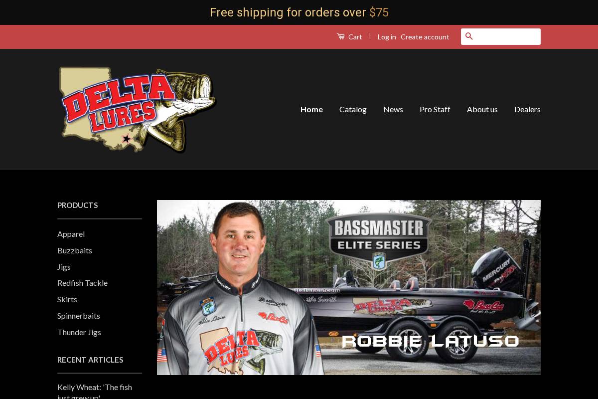 deltalures.com homepage screenshot