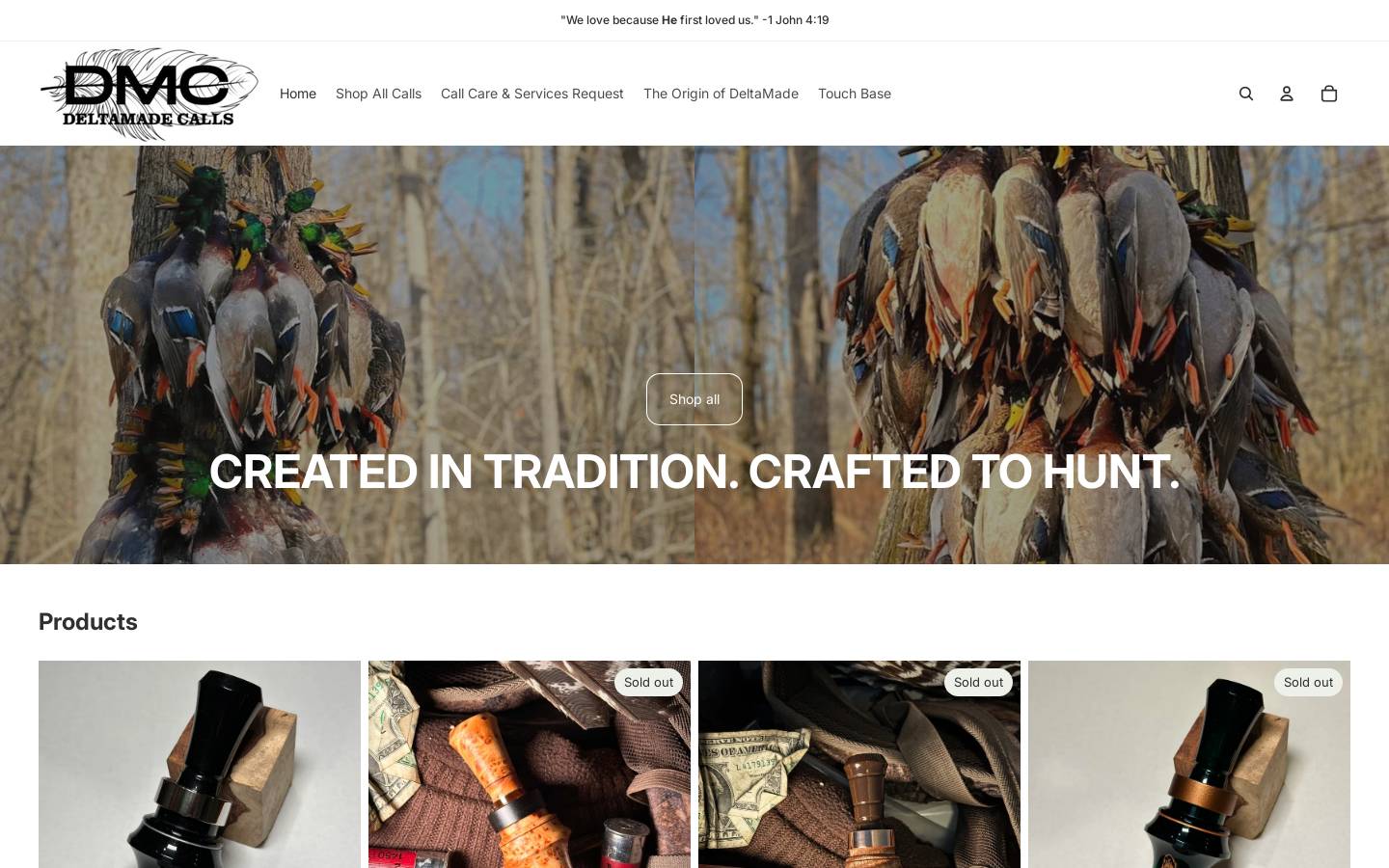 deltamadecalls.com homepage screenshot