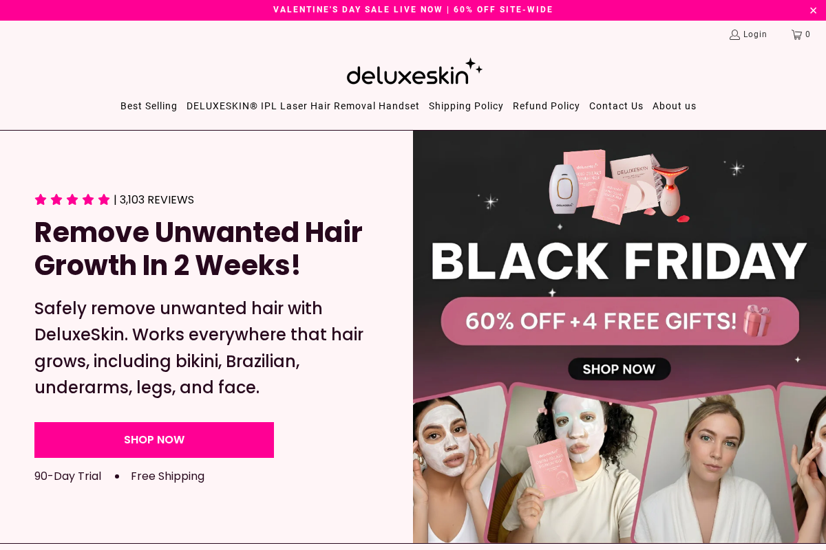 Deluxeskin homepage screenshot