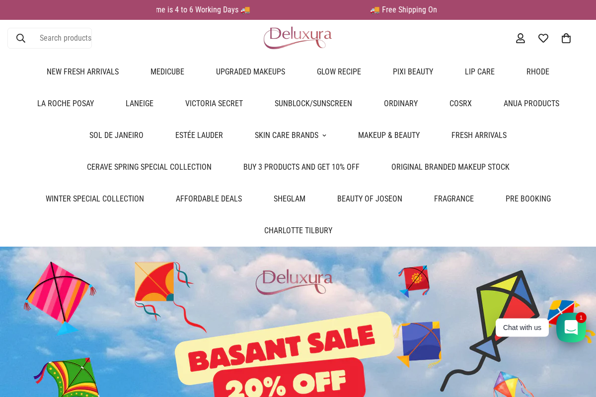 Deluxura homepage screenshot