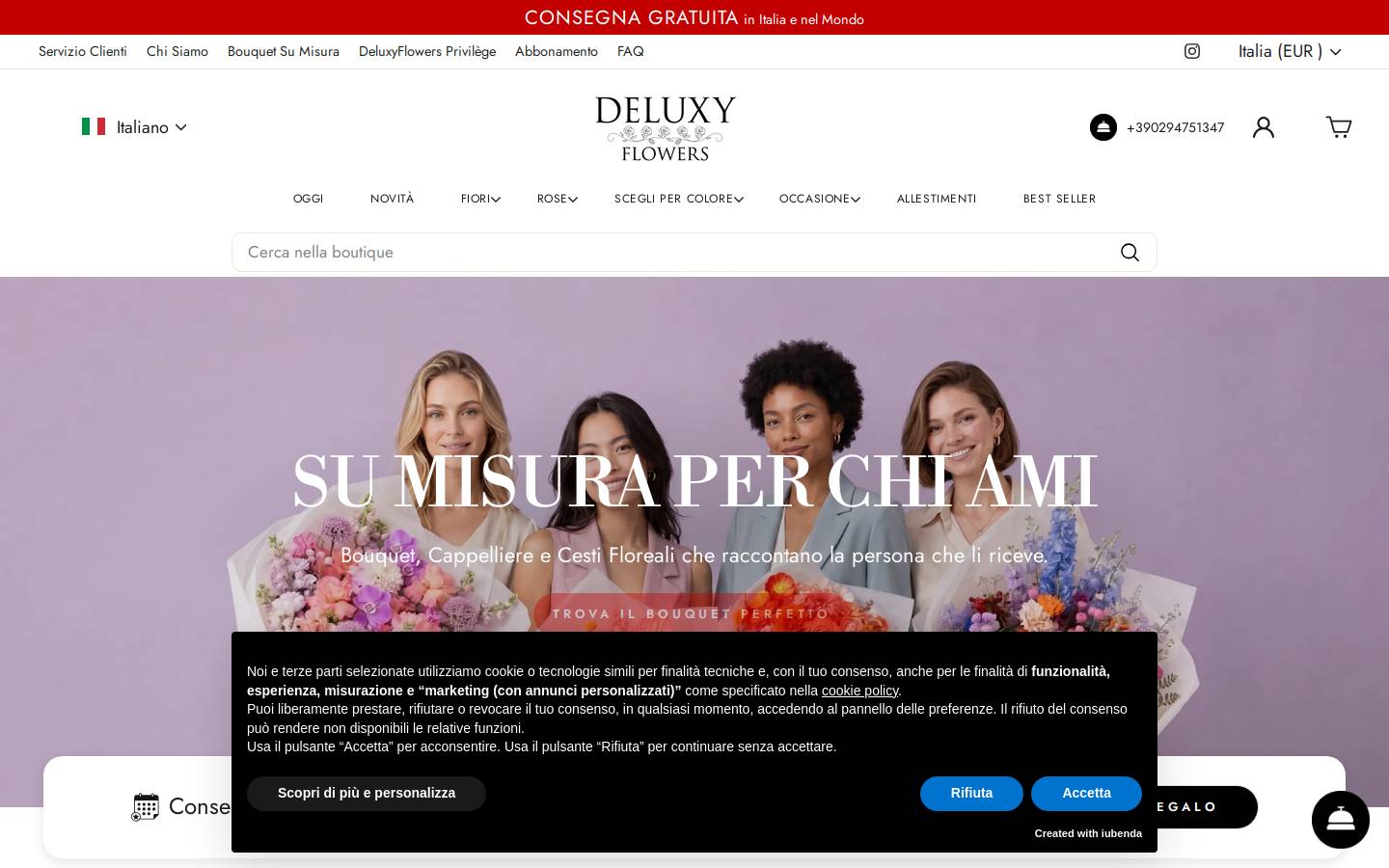 DeluxyFlowers homepage screenshot