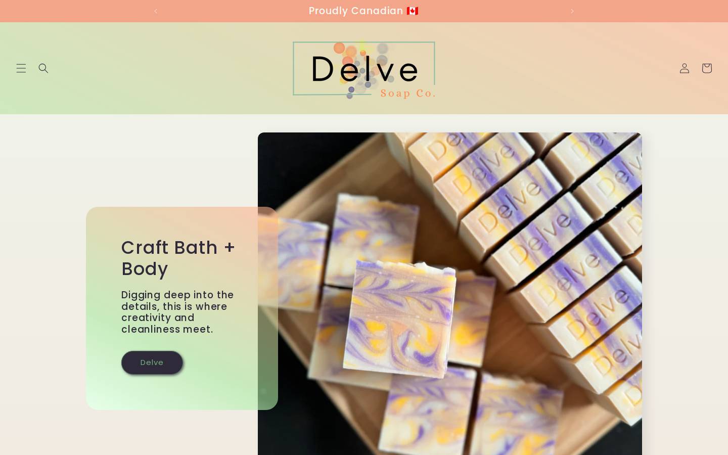delvesoap.com homepage screenshot