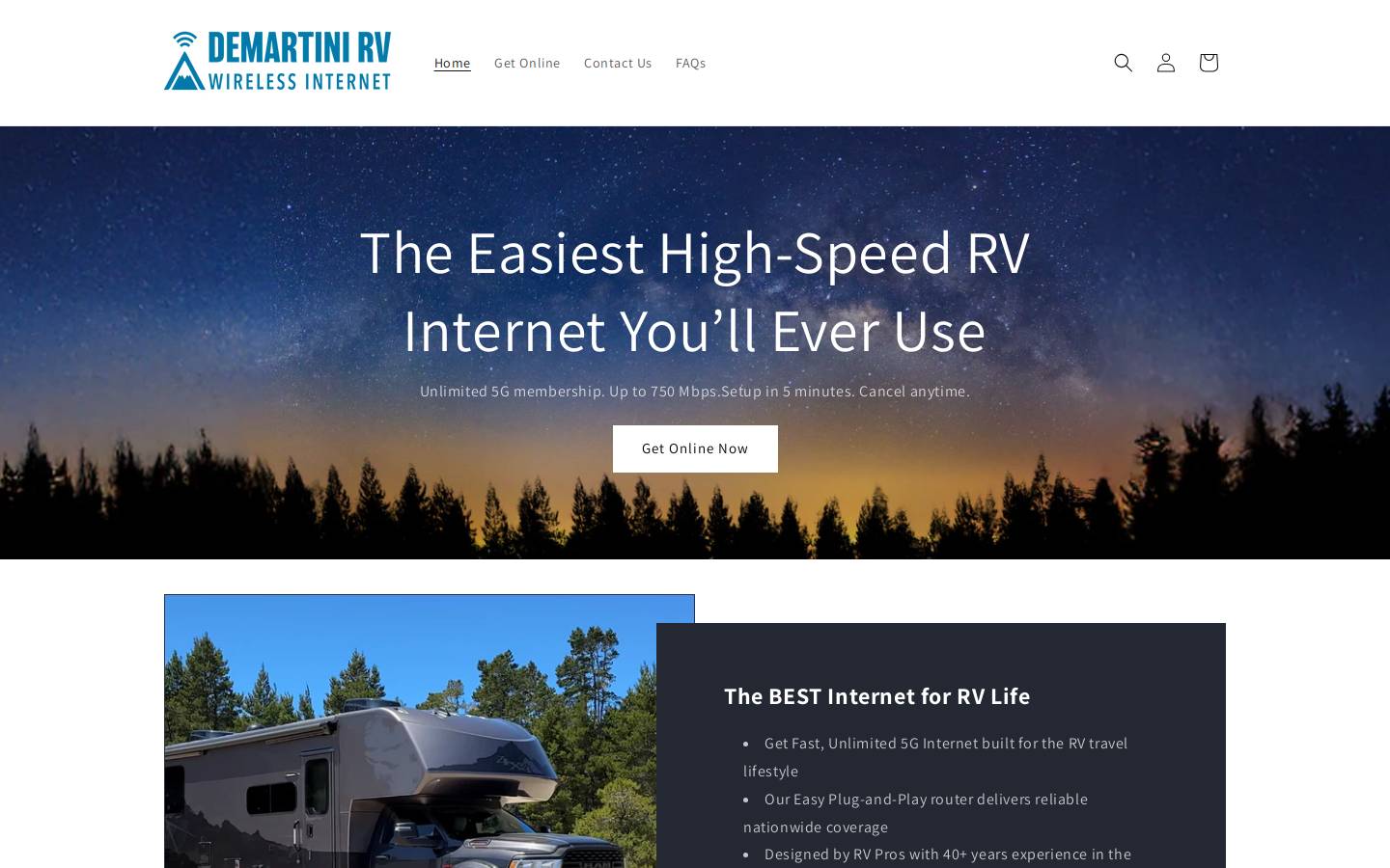 demartinirvwireless.com homepage screenshot