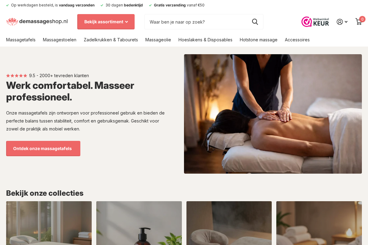 MassageWinkel homepage screenshot