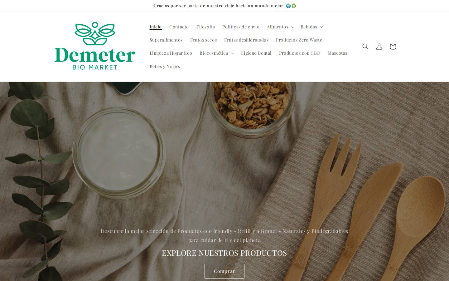 demeterbiomarket.net homepage screenshot
