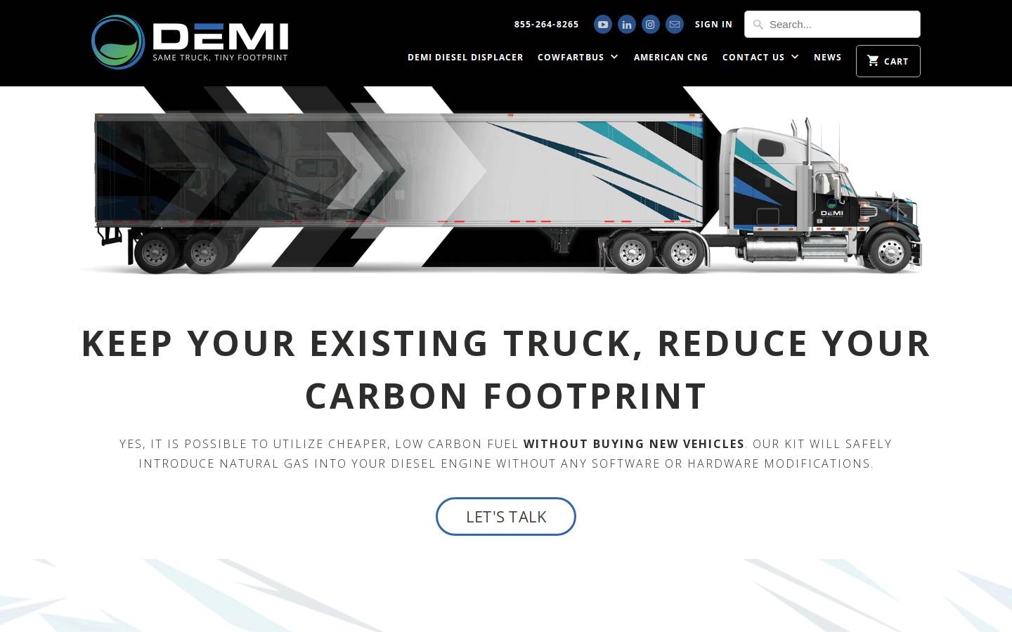 demidieseldisplacer.com homepage screenshot
