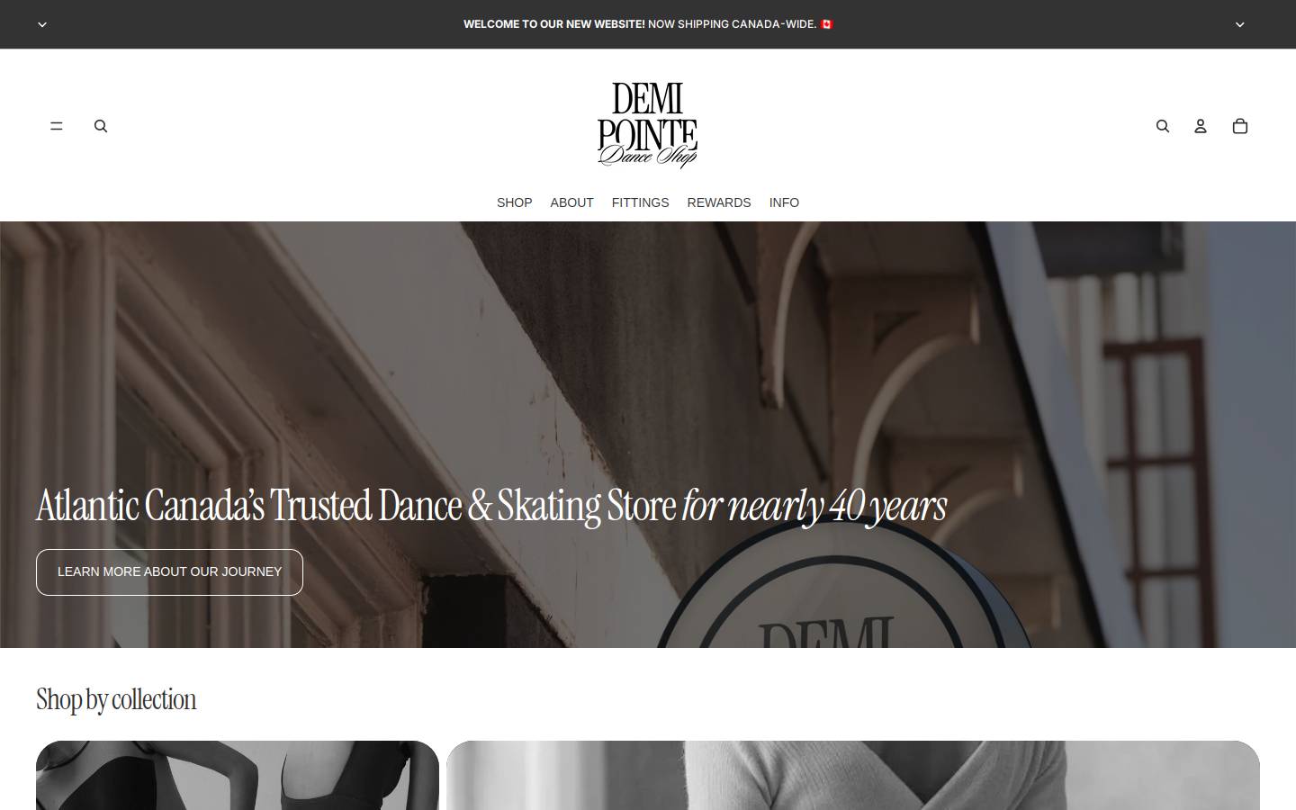 demipointedanceshop.ca homepage screenshot