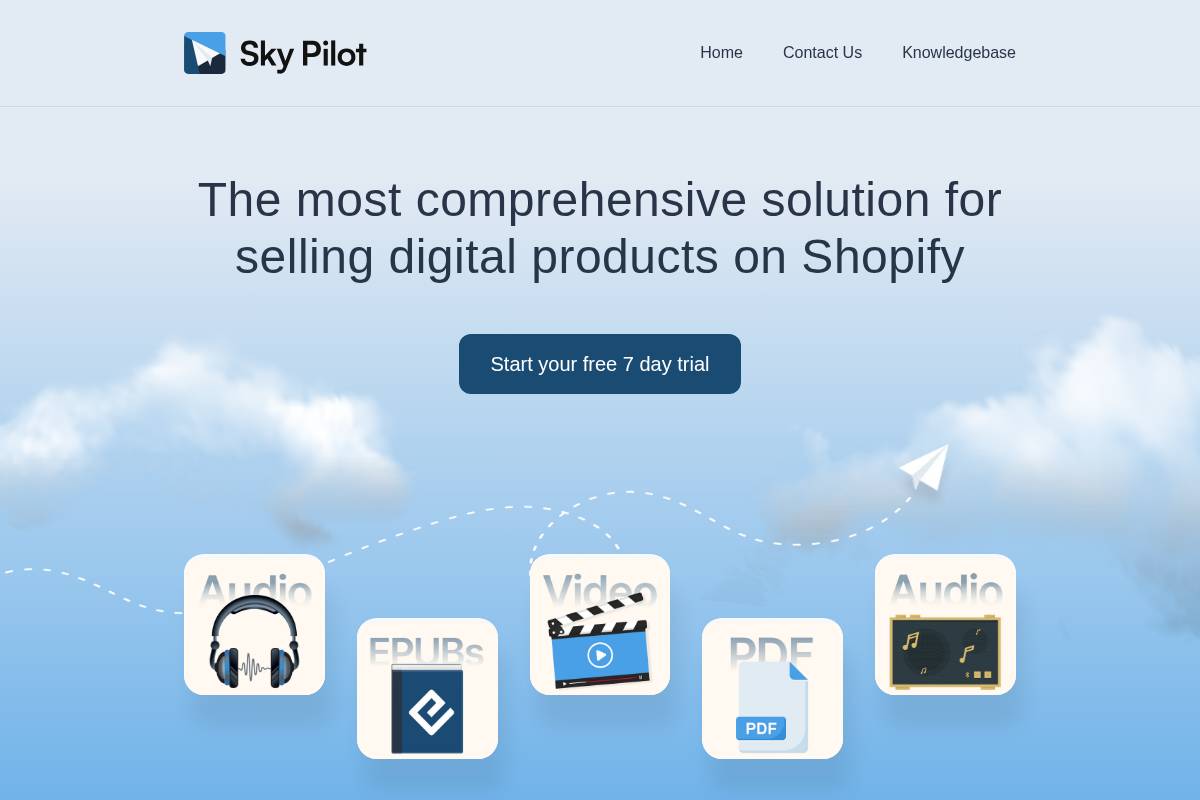 Top Digital Downloads - Demo Store | Sky Pilot homepage screenshot