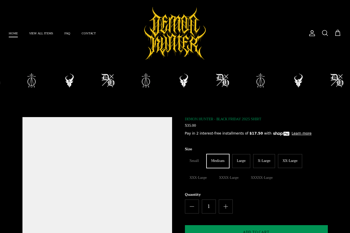 Demon Hunter homepage screenshot