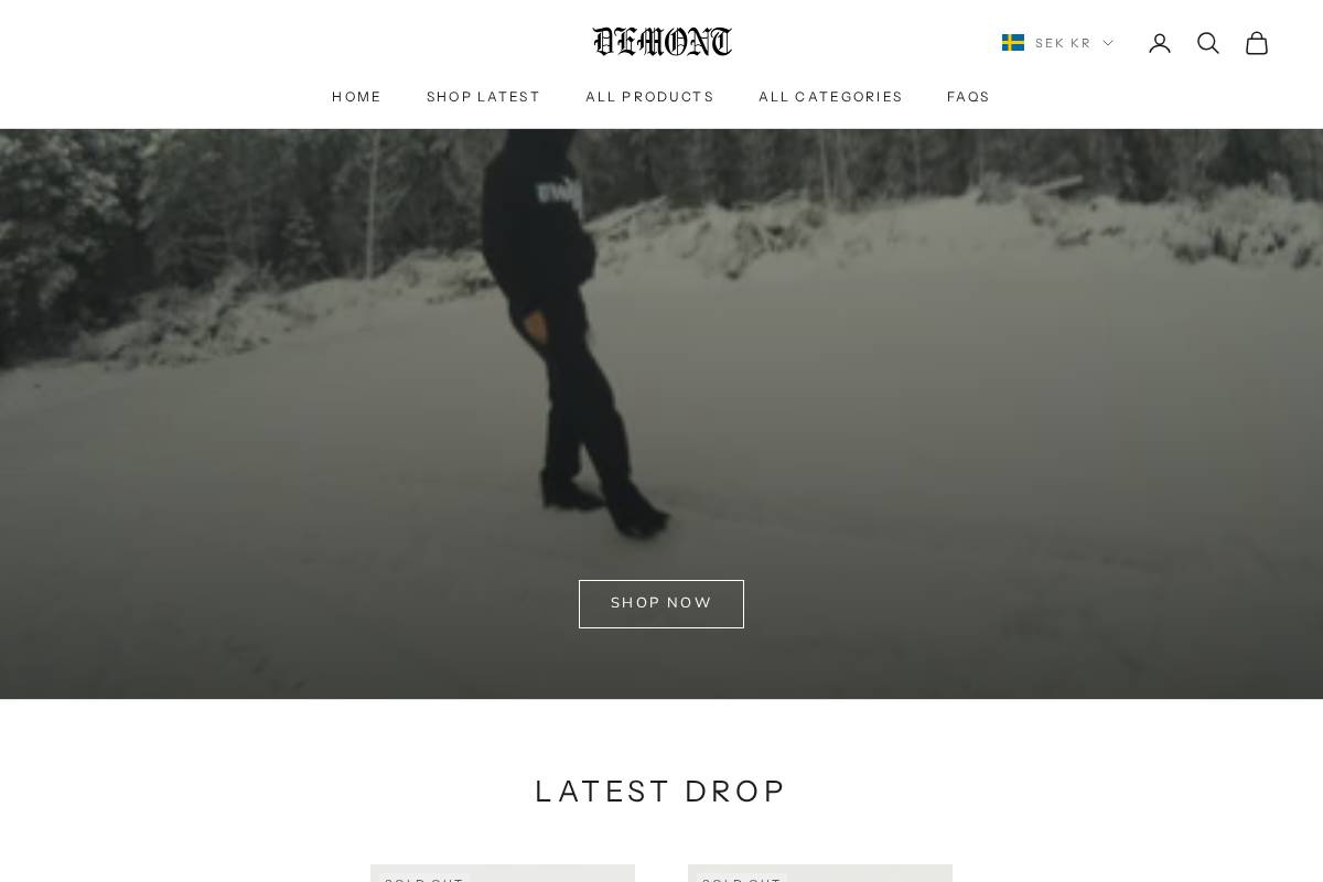 Demontshop homepage screenshot