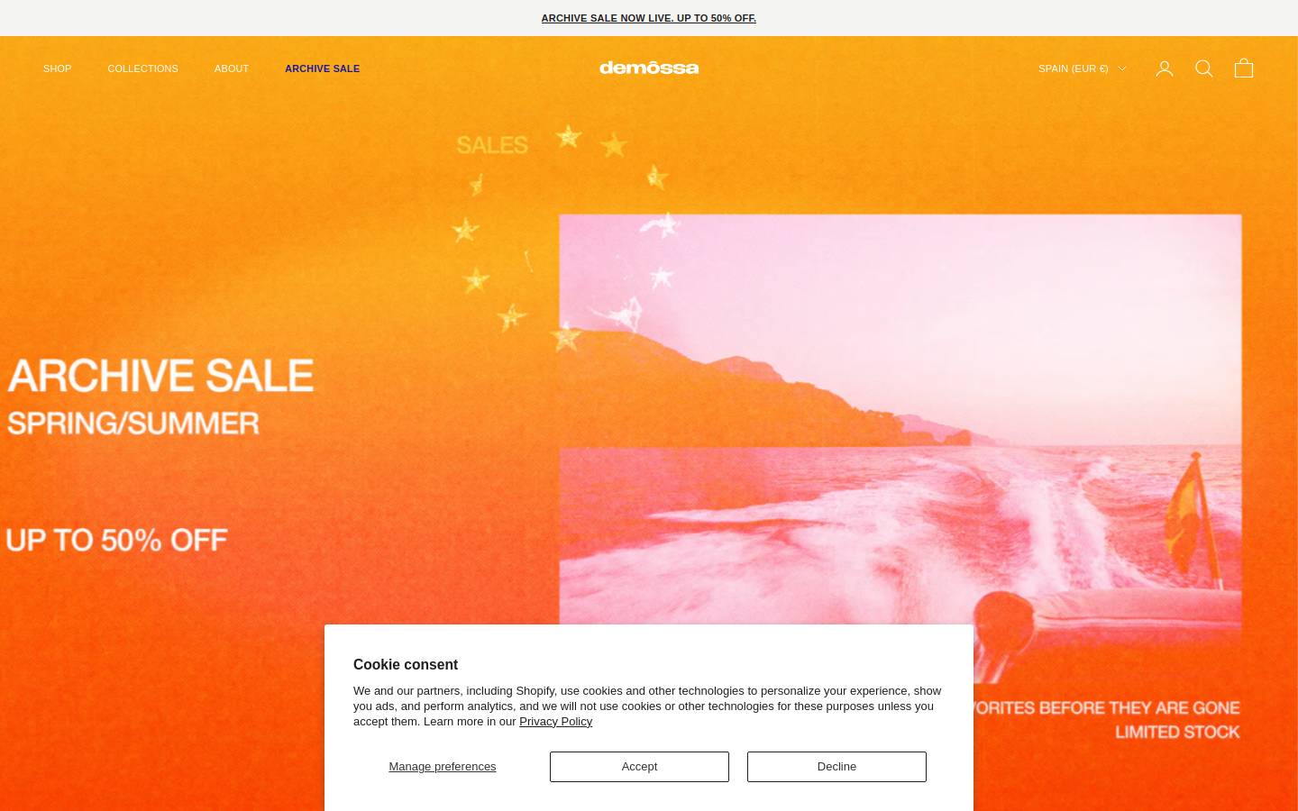 demossa-store.com homepage screenshot