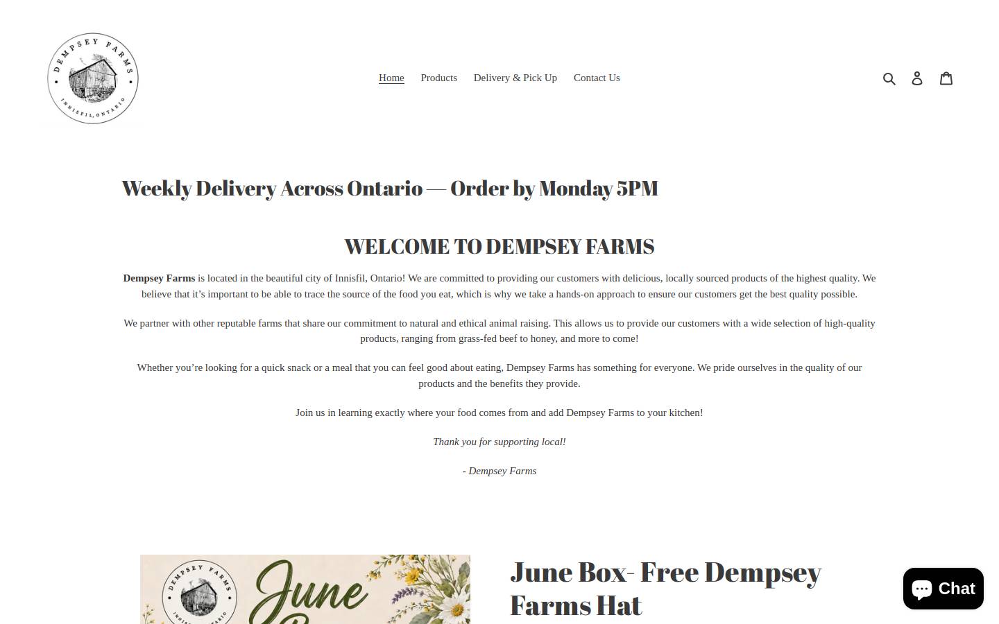 dempseyfarms.ca homepage screenshot