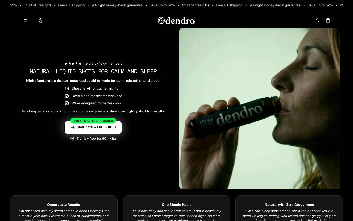 Dendrohealth homepage screenshot
