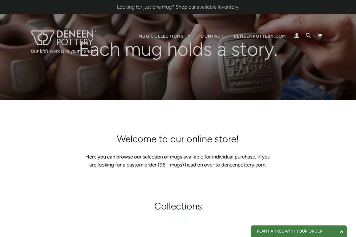 Deneen Pottery homepage screenshot