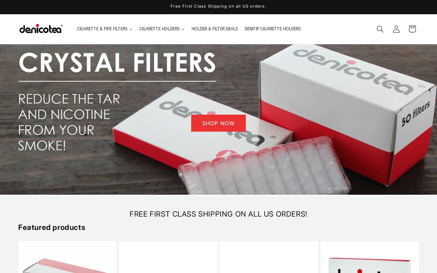Denicotea homepage screenshot