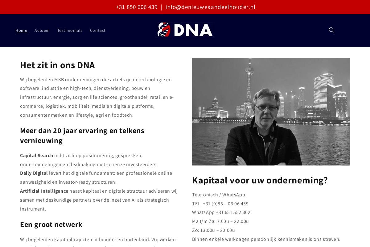 denieuweaandeelhouder.nl homepage screenshot