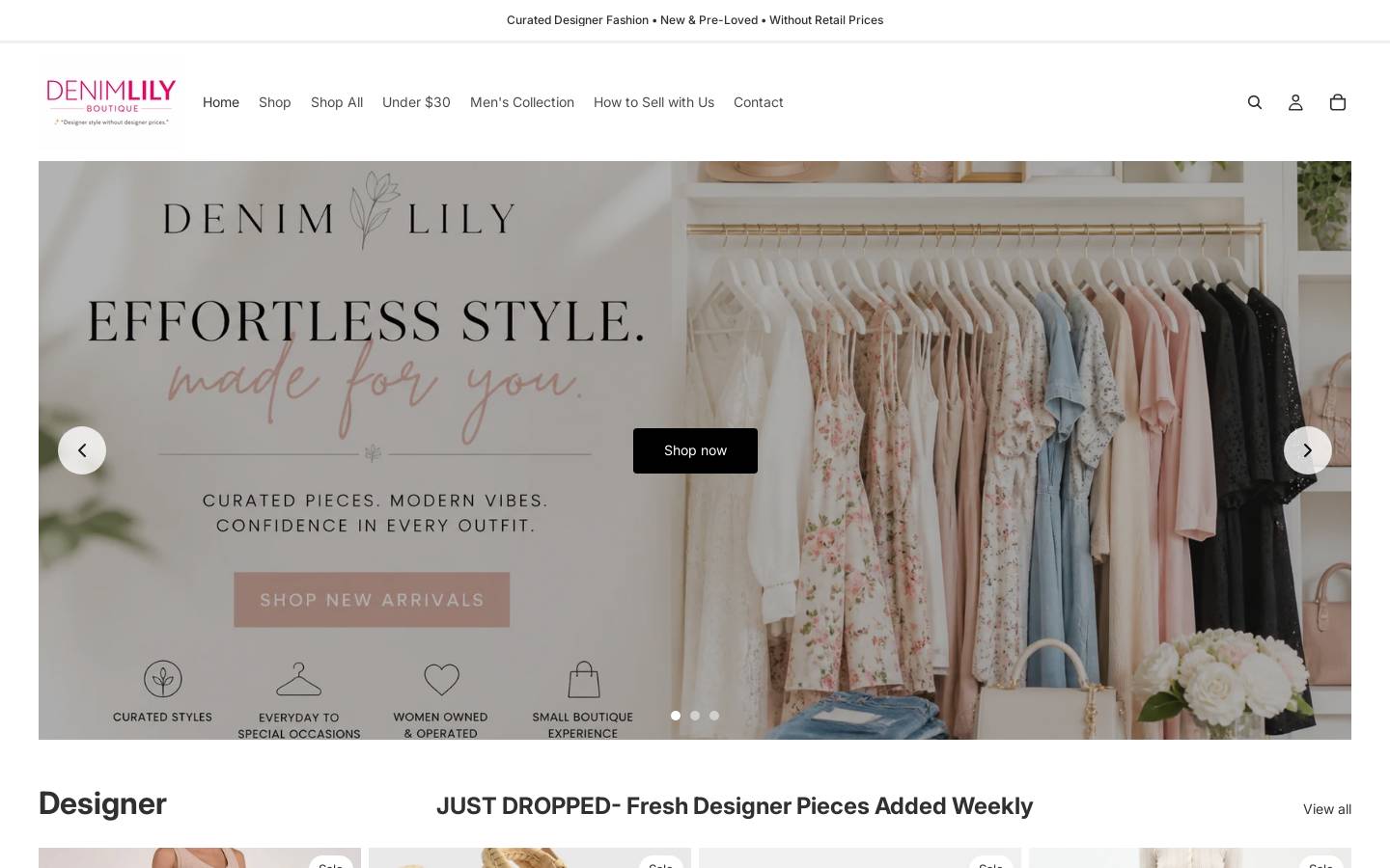 denimlily.com homepage screenshot