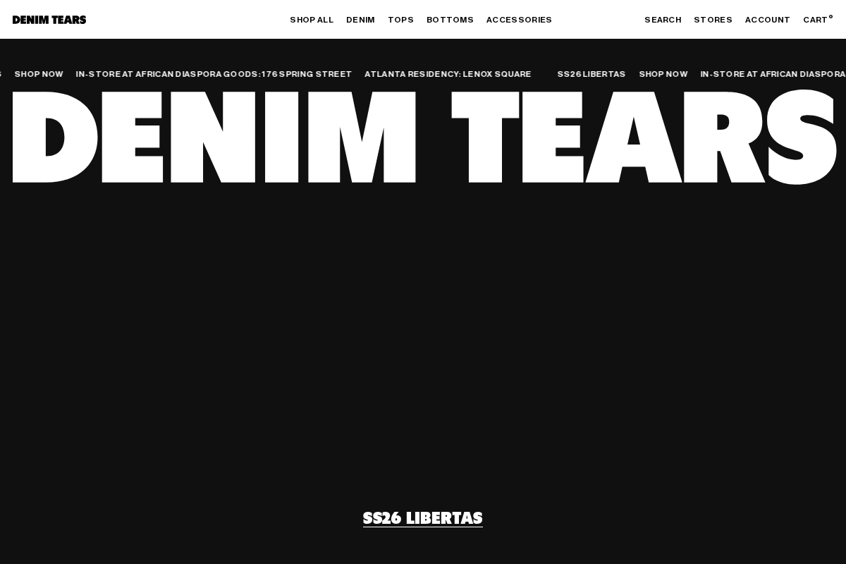 denimtears.com homepage screenshot