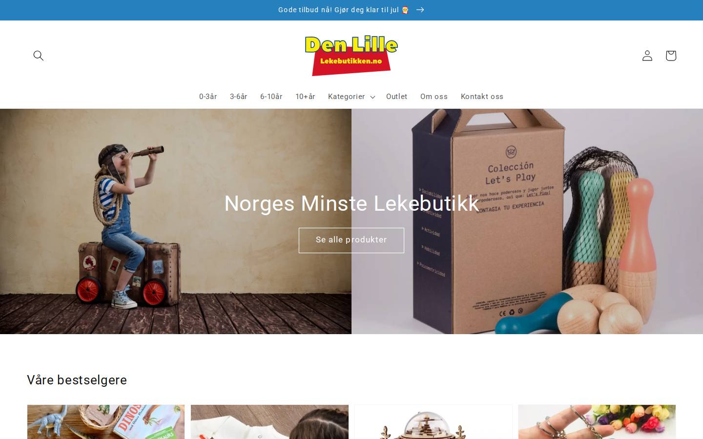 Den Lille Lekebutikken homepage screenshot