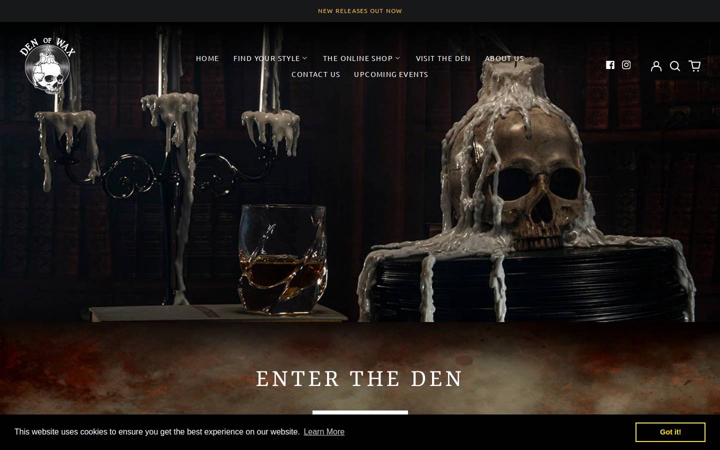 denofwax.com homepage screenshot