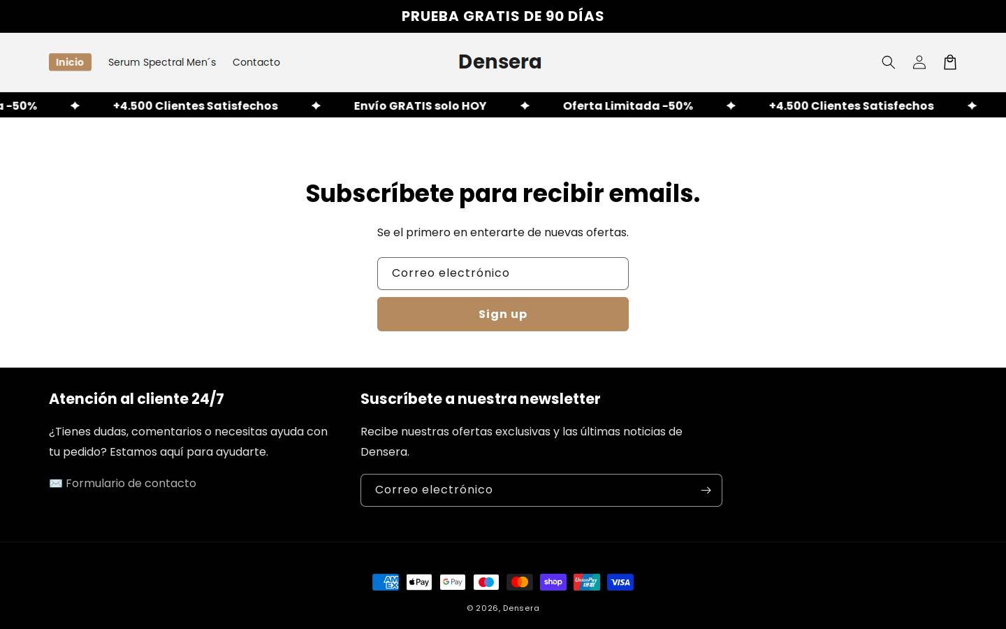 denserahair.com homepage screenshot